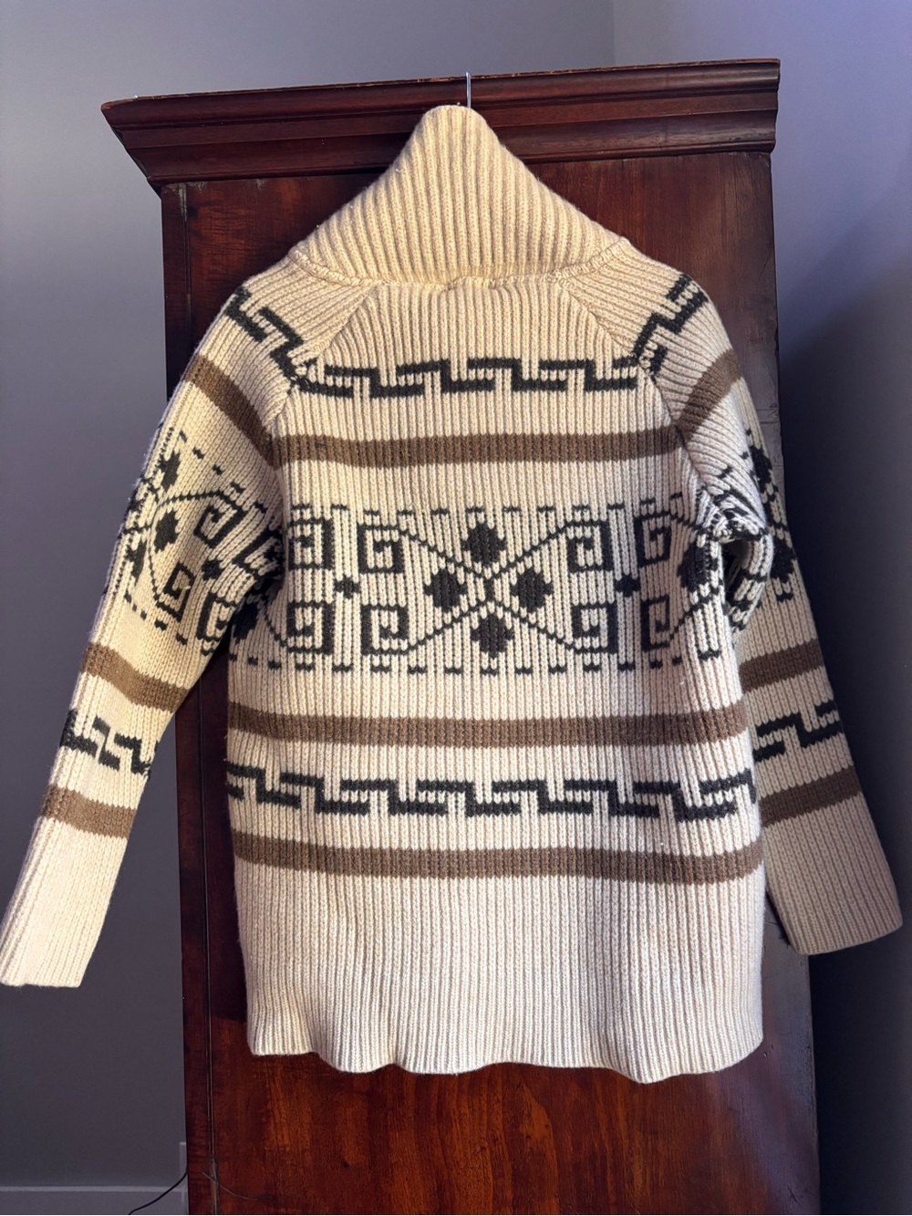 Pendleton Westerly cowl yneck Zip-Up Knit wool Sweater. Big Lebowski sweater. - Picture 4 of 14